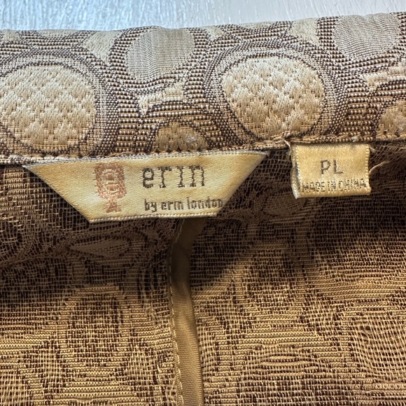 Erin by Erin London Jacket | Taupe Circle Print Textured Zip Front | Size PL - Picture 7 of 10